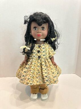Vintage Tyco Ethnic Dark Complexion Vinyl Doll in Handmade Clothing